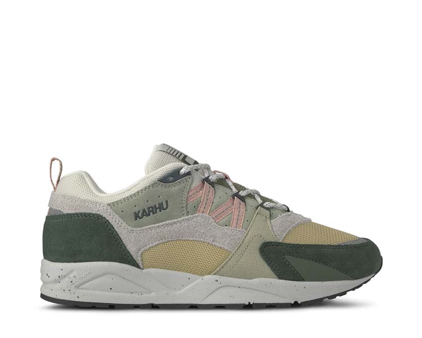Karhu Fusion 2.0 Darkest Spruce Cameo Rose — sneaker homme vert rose