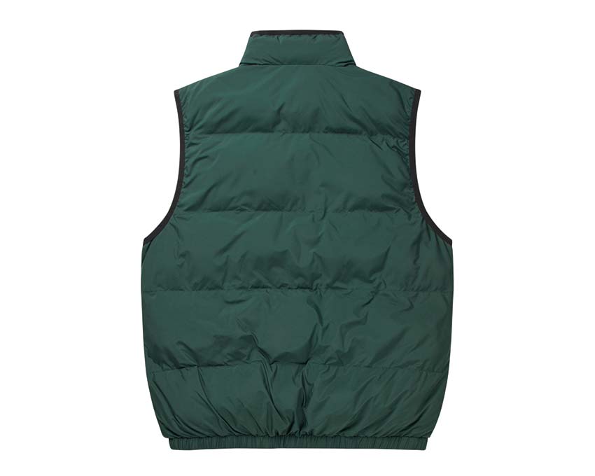 Les Deux Newport Padded Vest Pine Green vista lateral — acolchado quilted verde