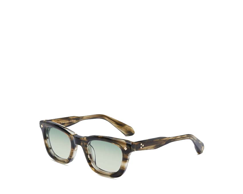 Lunetterie Générale Forever Young Olive/18K Gold vue — monture or véritable artisanale