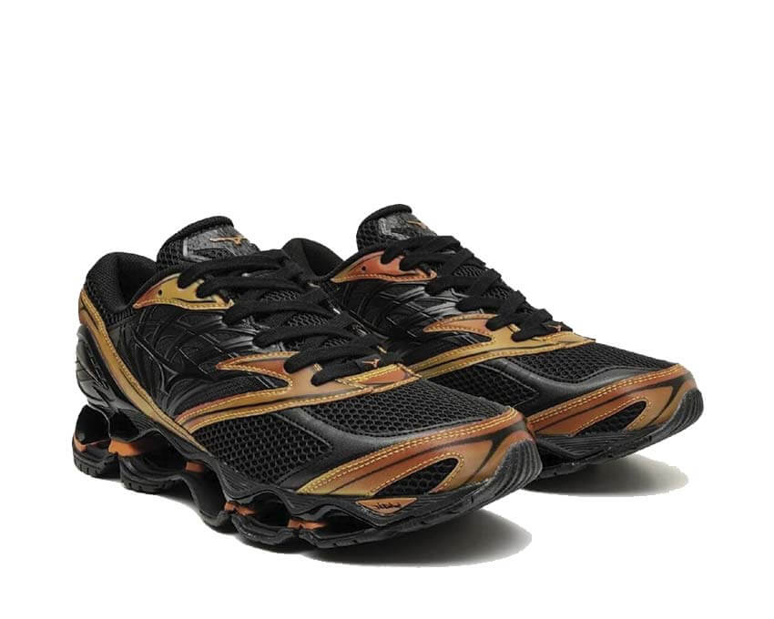 Mizuno Wave Prophecy LS Midnight Velocity vue latérale — LS lacets nuit