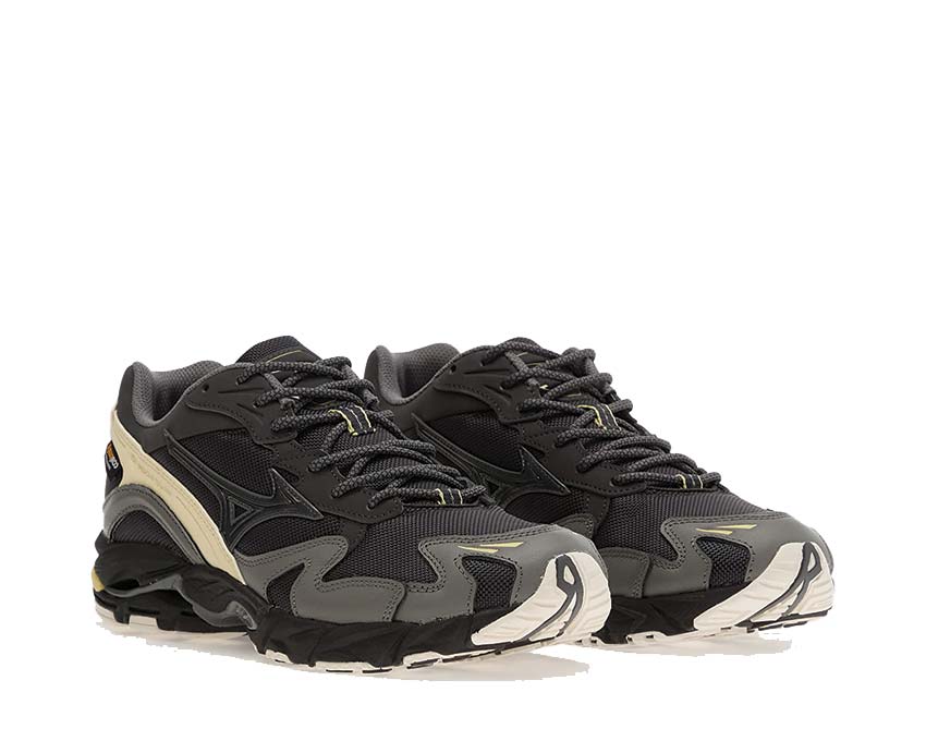 Mizuno Wave Rider 10 Cordura Black Sand vue latérale — Cordura durable