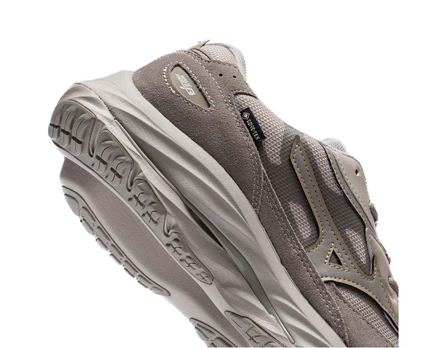 Mizuno Wave Rider Beta GTX Brown détail — membrane Gore-Tex imperméable