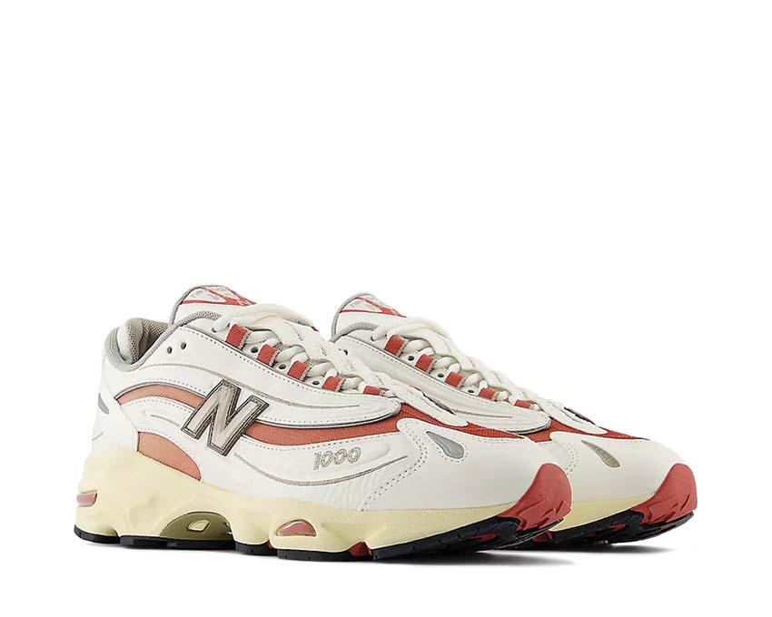 New Balance 1000 Sea Salt vue latérale — tige suède et mesh ton sur ton