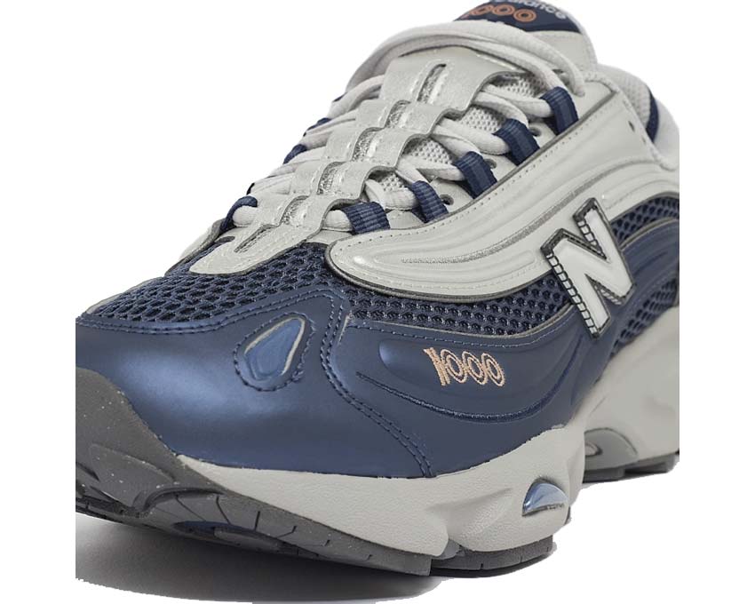 New Balance 1000 Vintage Indigo Seitenansicht — Obermaterial aus Leder und Nubuk in tiefem Blau