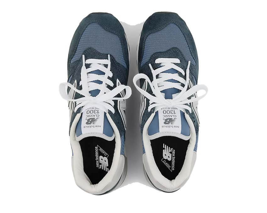 New Balance 1300 Navy détail — nubuck marine fabriqué aux États-Unis