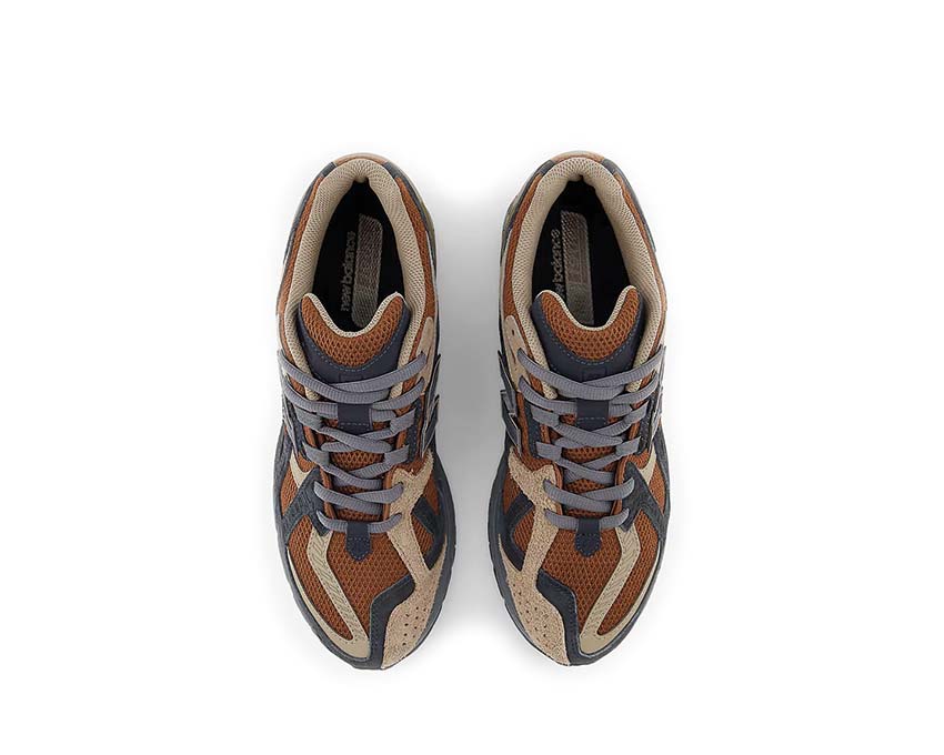 New Balance 1906N Rich Oak detalle — cuero nubuck texturizado