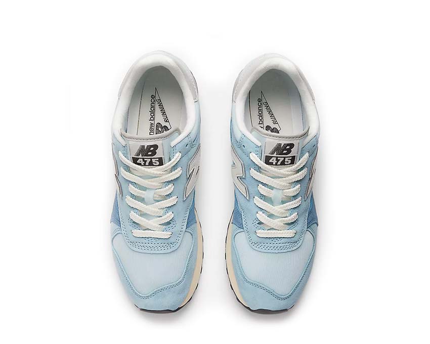 New Balance 475 Everglade Green Mallard Green dettaglio — occhielli e lacci coordinati