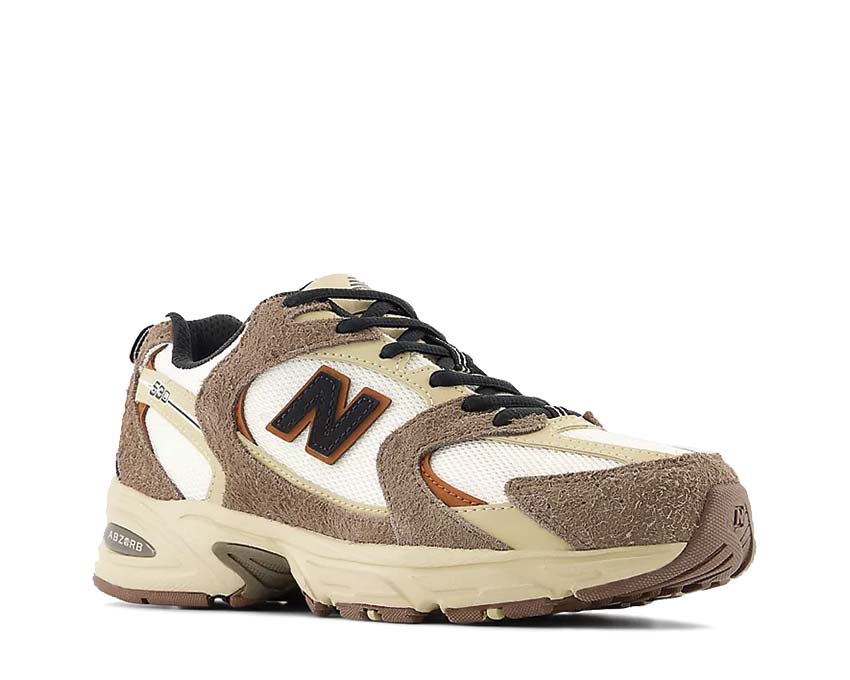 New Balance 530 Dark Mushroom Incense Linen vue latérale — tige mesh respirante