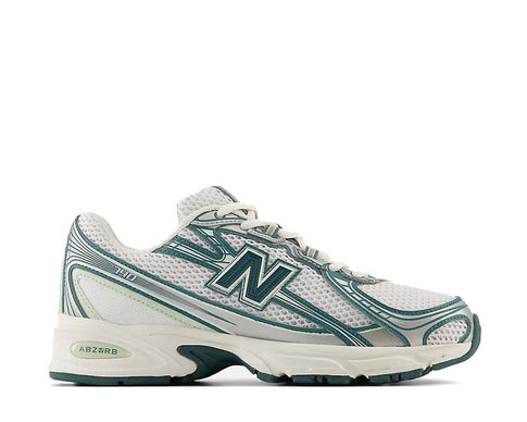 New Balance 740 White Marsh Green — men's retro running sneaker 2000s style