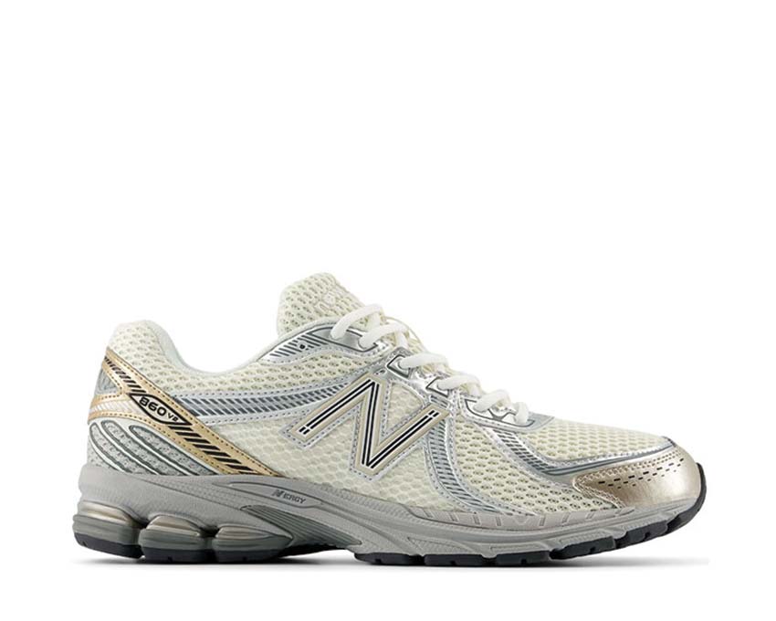 New Balance 860v2 Sea Salt Gold Metallic — Herren Retro Running Sneaker