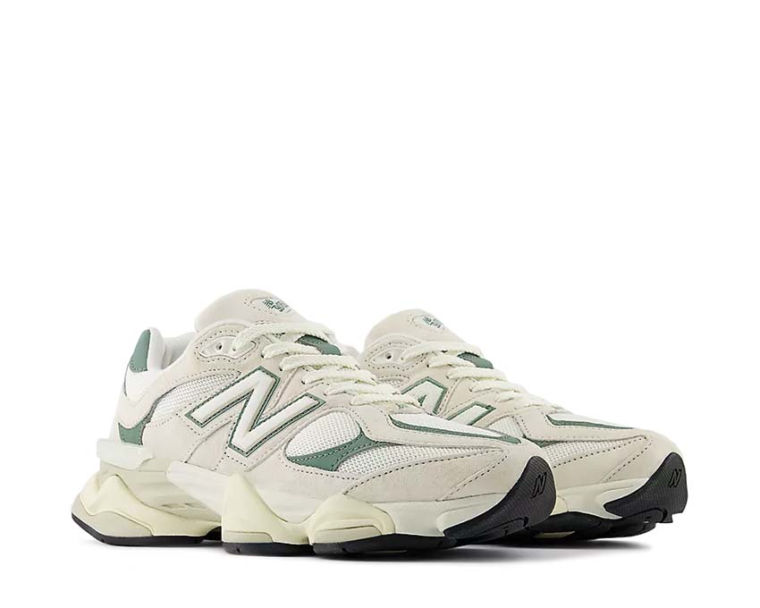 New Balance 9060 Linen Dark Juniper Seitenansicht — Velours- und Nubuk-Obermaterial