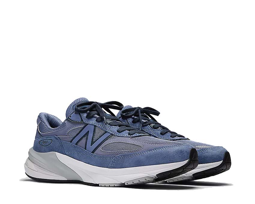 New Balance 990v6 Made in USA Purple Navy vue latérale — silhouette iconique