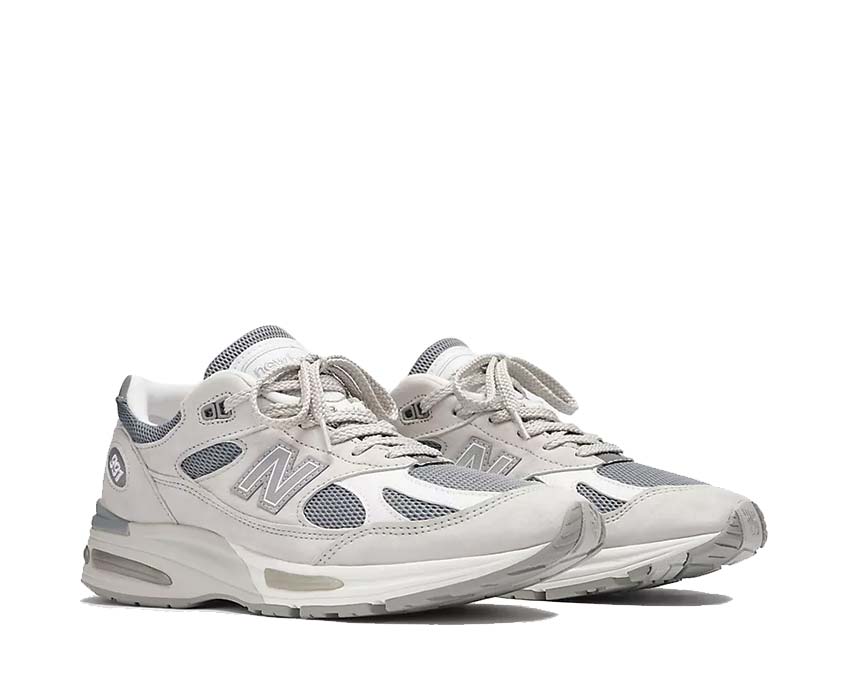 New Balance 991v2 Made in UK Cool Grey vista laterale — silhouette pulita