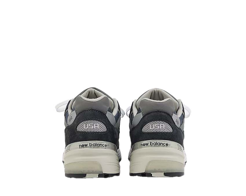New Balance 992 Navy dettaglio — mesh e scamosciato Made in USA