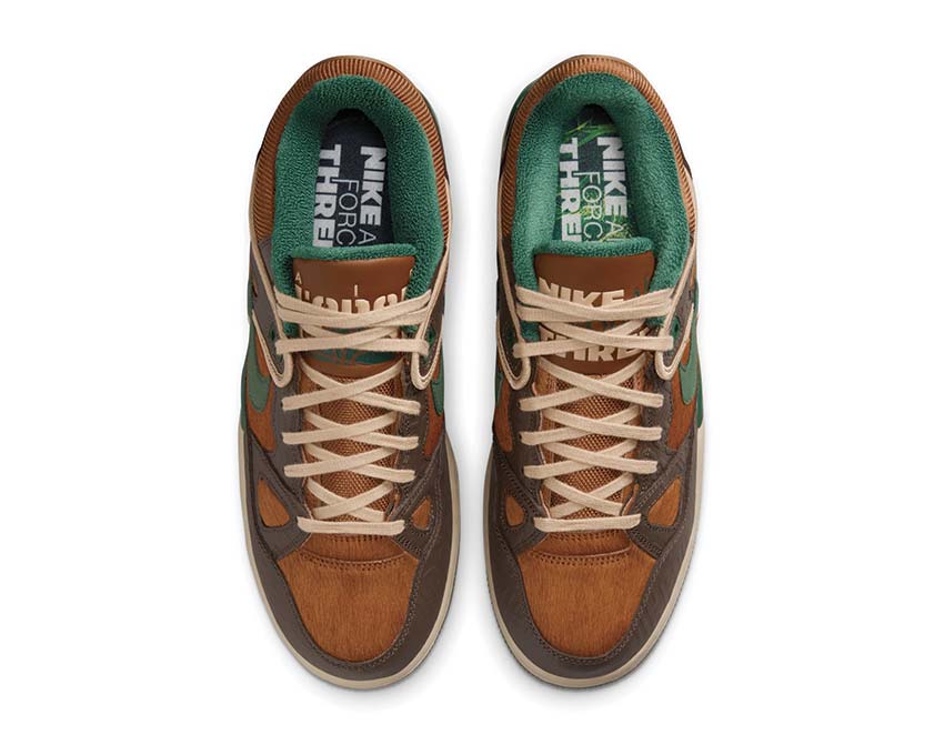 Nike Air Force 3 Low SP x Nigo Baroque Brown — vue trois quarts collab Nigo