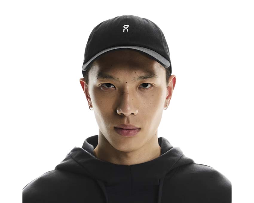 On All Day Cap Black — casquette running 6 panneaux classique logo brodé