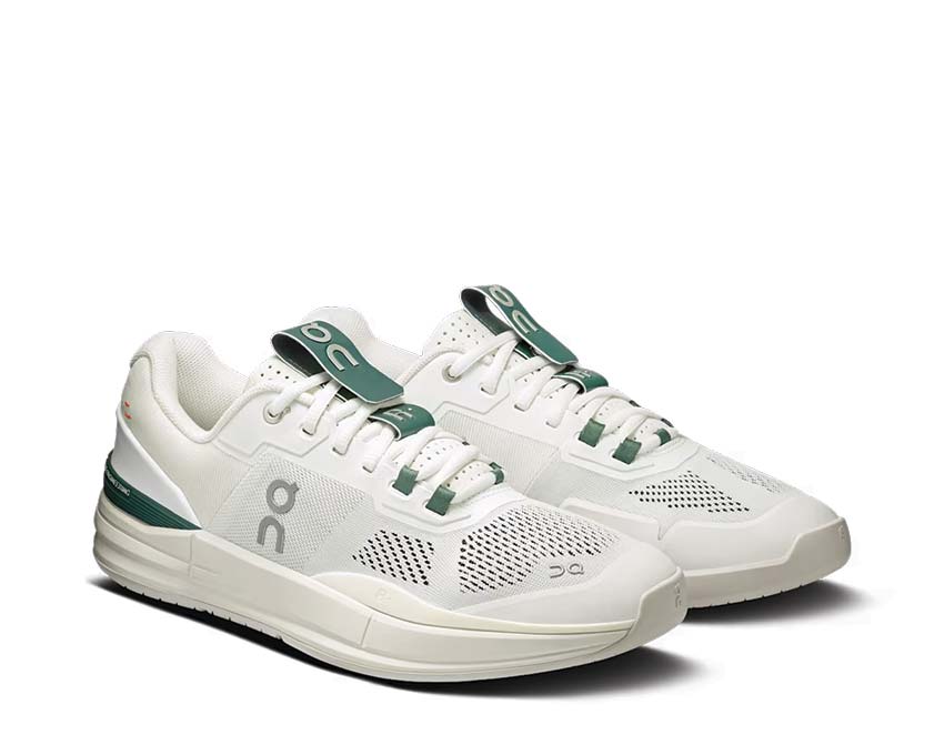 On The Roger Pro White/Evergreen vue latérale — profil tennis Federer