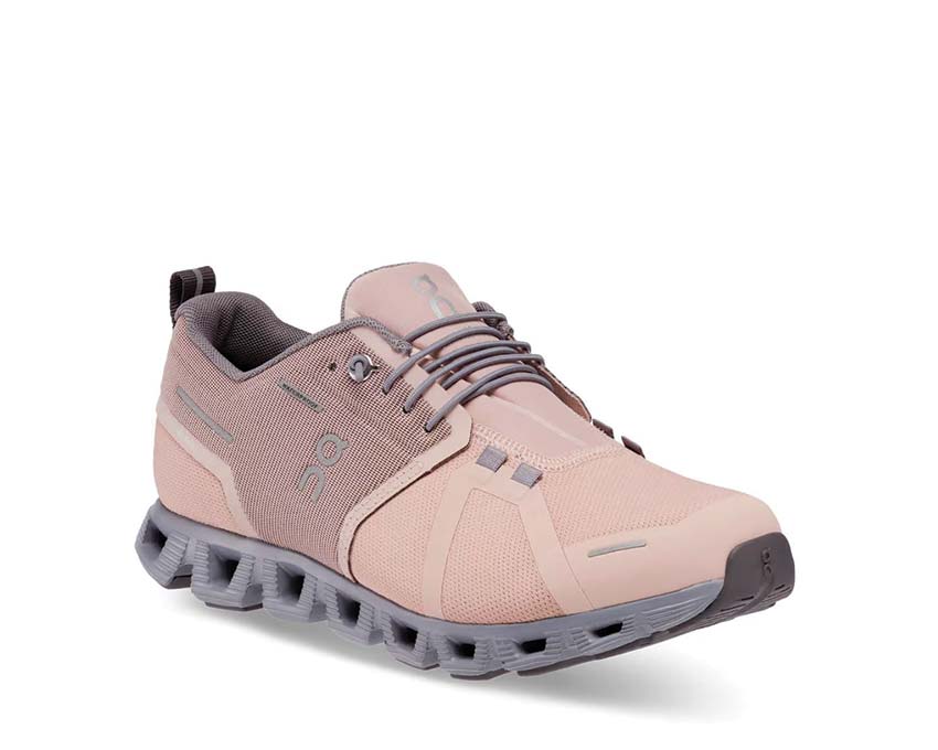 On Cloud 5 Waterproof W Rose vue latérale — tige waterproof running femme