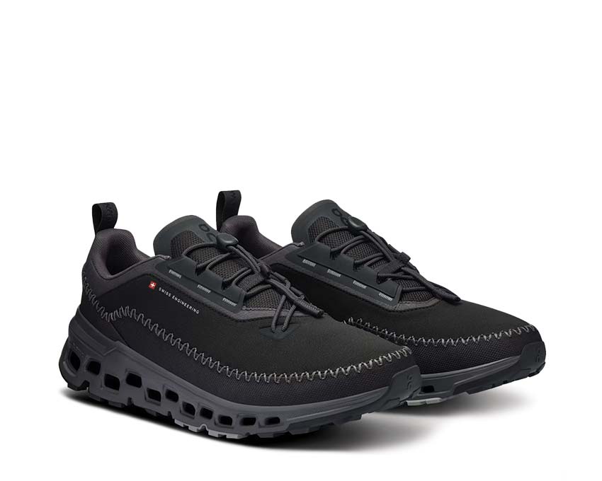 On Cloudaway 2 Black/Eclipse vista laterale — tomaia leggera scarpa running uomo