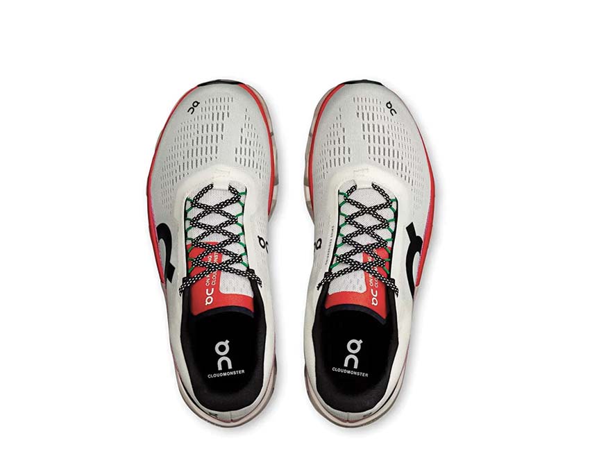 On Cloudmonster 2 Ivory/Silver detalle — parte superior mesh zapatilla running hombre