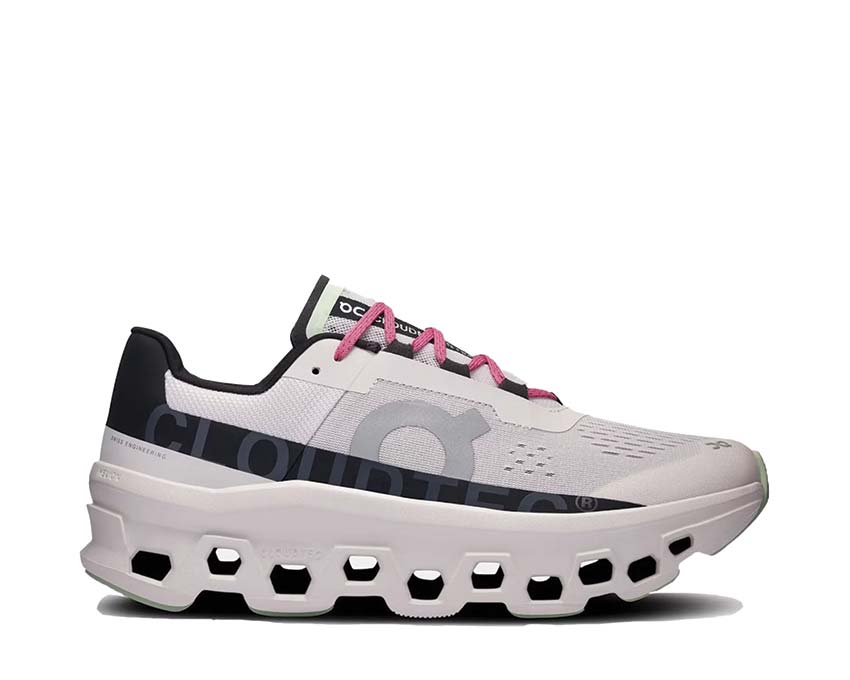 On Cloudmonster Frost/Black — men's running shoe with maximum CloudTec cushioning