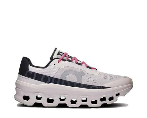 On Cloudmonster Frost/Black — men's running shoe with maximum CloudTec cushioning