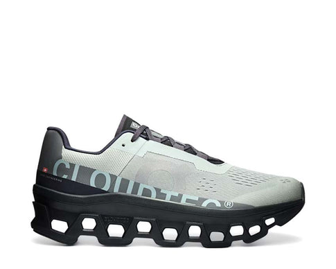On Cloudmonster Glacier/Black — zapatilla running hombre amortiguación CloudTec larga distancia