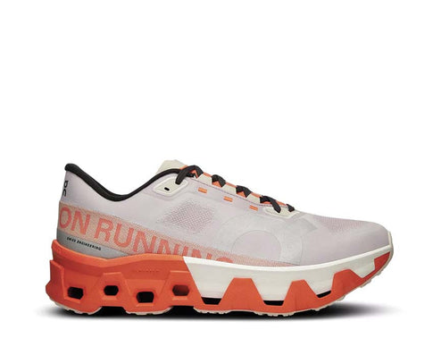 On Cloudmonster Hyper Mauve/Flame — men's running shoe CloudTec Hyper racing
