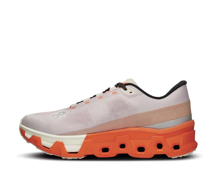 On Cloudmonster Hyper Mauve/Flame sole — CloudTec Hyper performance sole