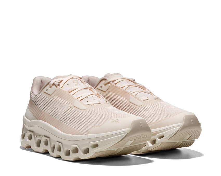 On Cloudmonster Void W Dew/Ivory vista lateral — perfil Void mujer