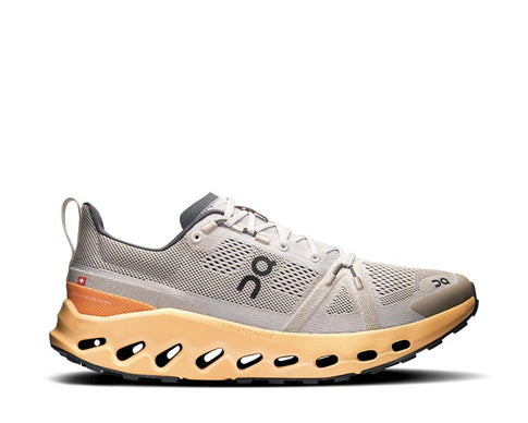 On Cloudsurfer Trail Silver/Blonde — trail léger homme semelle Missiongrip