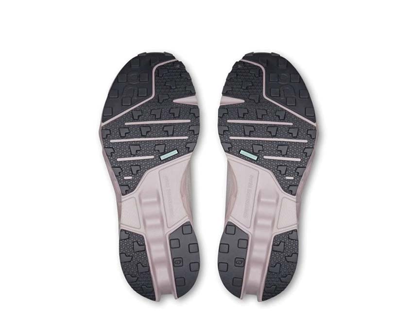 On Cloudsurfer Trail W Silver/Mauve suela — Missiongrip grip trail mujer