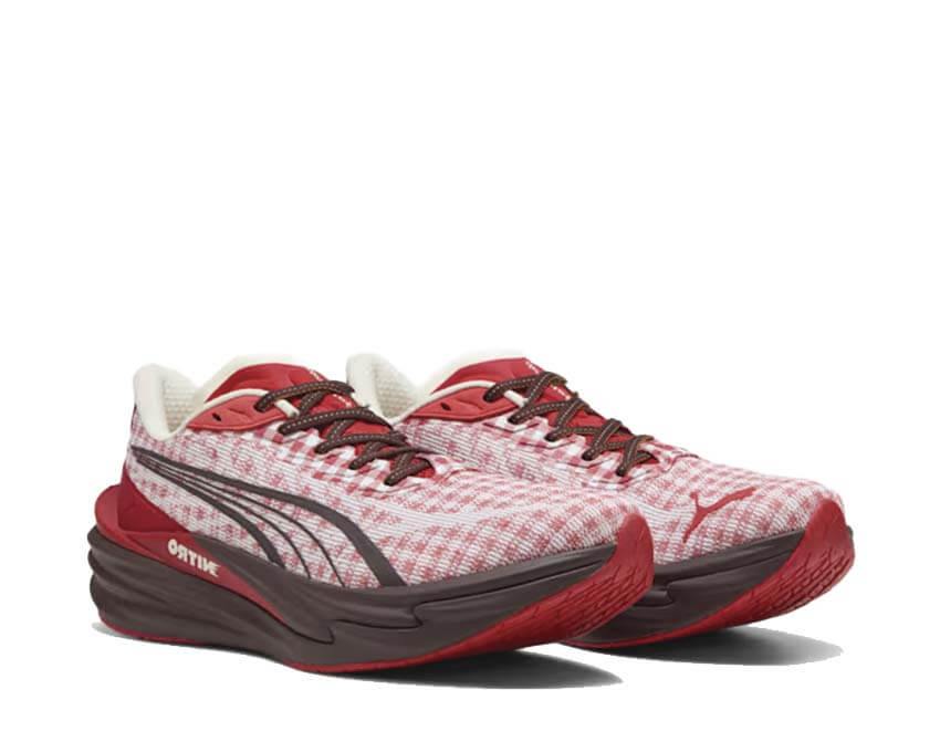 Puma Deviate Nitro 4 Check Rouge semelle — semelle Nitro rouge performance