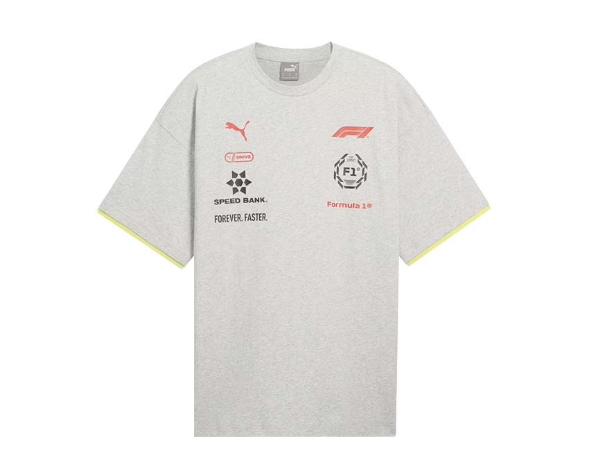 Puma F1 Racing Motorsport Tee Light Gray Heather — t-shirt homme F1 gris chiné