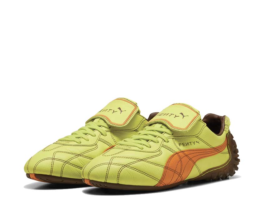 Puma x Fenty Avanti LS Lime Sheen vista lateral — color lima Fenty