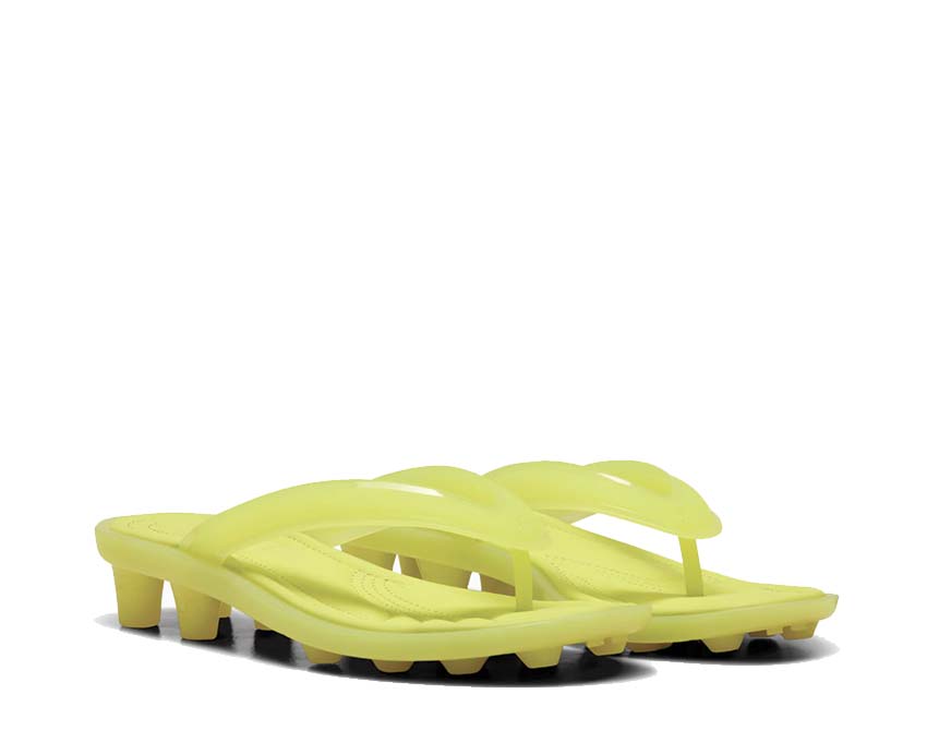 Puma x Fenty Cat Cleat Jelly Lime Sheen side view — transparent jelly sole