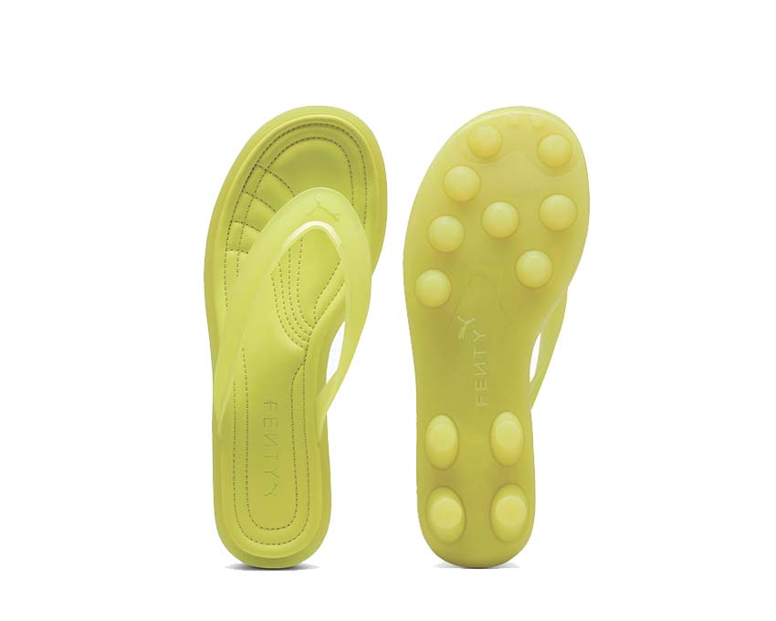 Puma x Fenty Cat Cleat Jelly Lime Sheen detail — Fenty jelly material