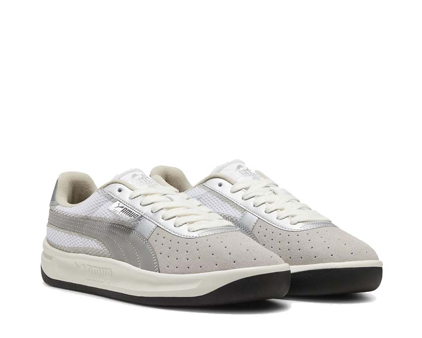 Puma GV Special LMC Warm White Cool Mid Gray vue latérale — cuir premium