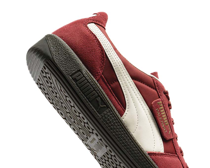 Puma Palermo OG Intense Red Warm White dettaglio — logo Puma in pelle