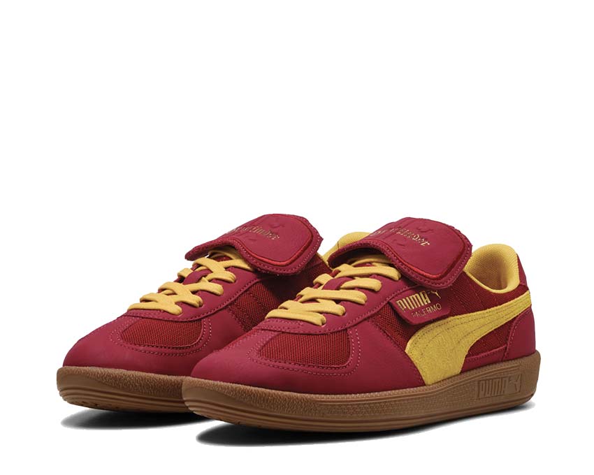 Puma Palermo x Harry Potter Dark Crimson vista laterale — pelle rosso scarlatto