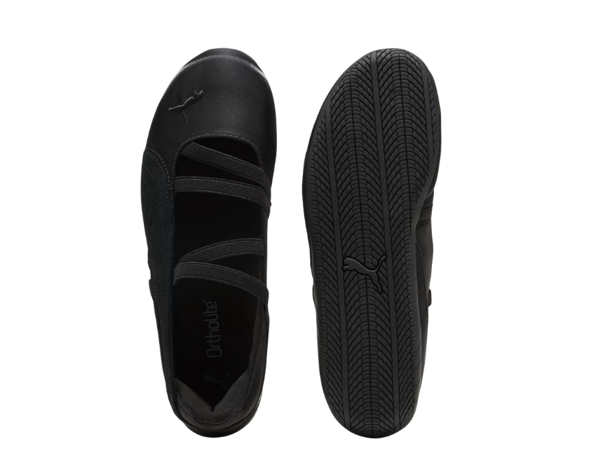 Puma Speedcat Ballet Satin détail — détail satin noir logo Puma Speedcat
