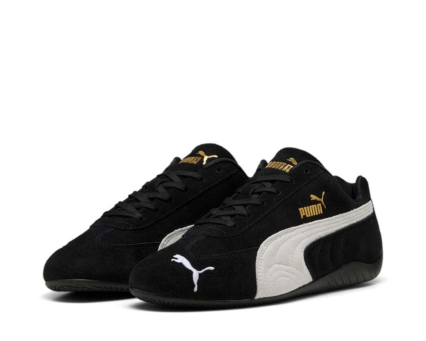 Puma Speedcat OG Black White vista lateral — cuero racing