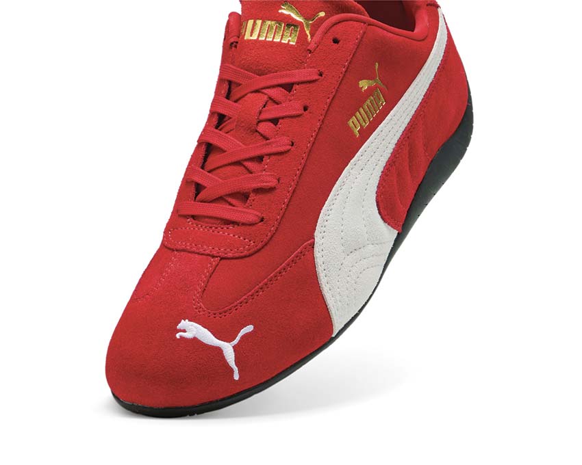 Puma Speedcat OG Red White Detail — klassisches Formcat-Logo