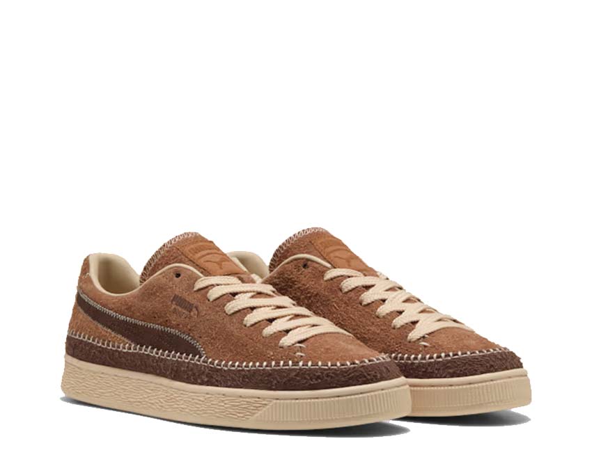 Puma Suede Moccasin Brown détail — finitions mocassin daim