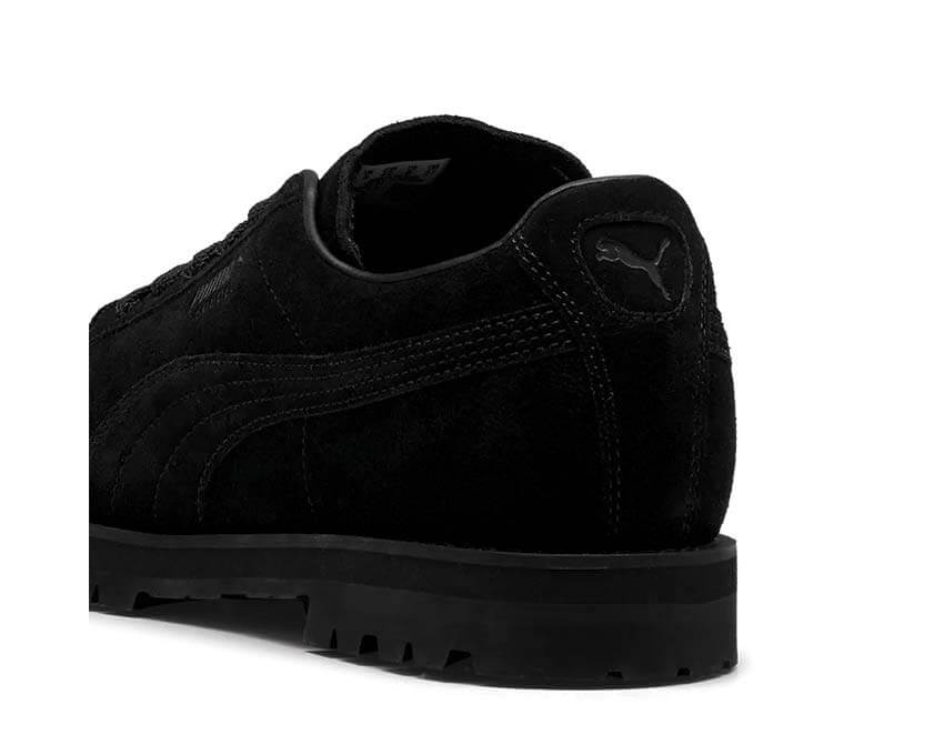 Puma Suede Vibram Noir détail — détail daim logo Puma Vibram noir