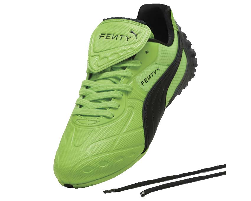 Puma Fenty Avanti LS-X Vert vue latérale — cuir vert pitch Fenty Avanti