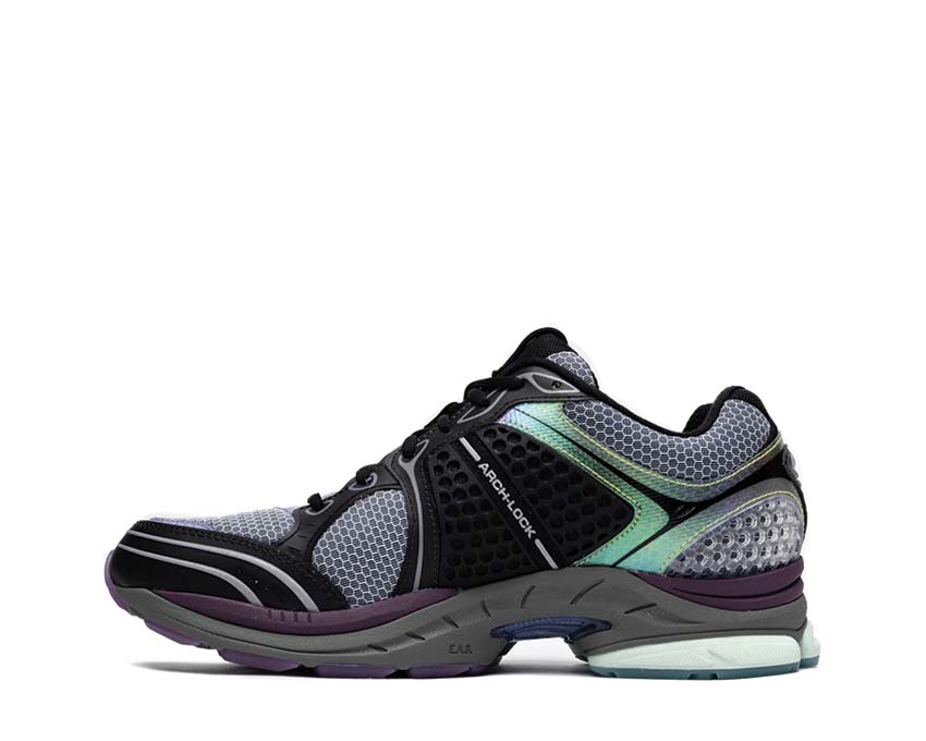 Saucony Progrid Triumph 4 Navy Holographic vista lateral — parte superior de malla transpirable