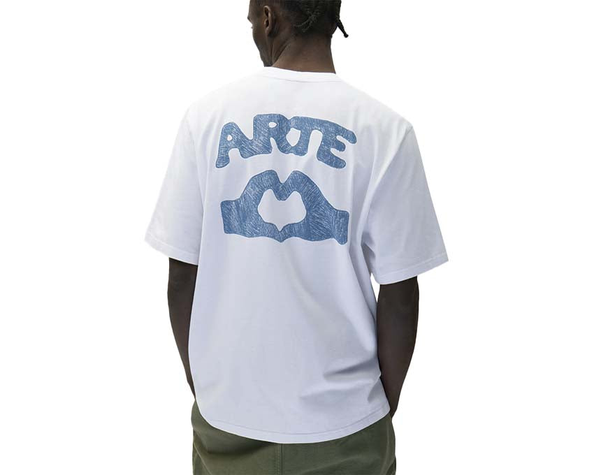 Arte Diels Stitch T-shirt White detail — white decorative stitching