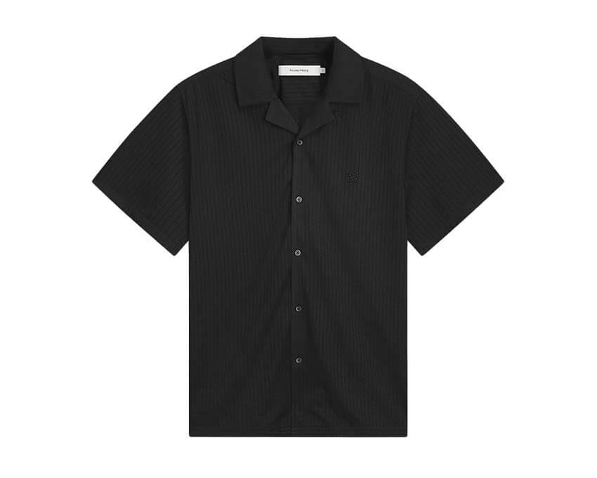 Filling Pieces Resort Shirt Mesh Noir — chemise homme mesh resort Filling Pieces