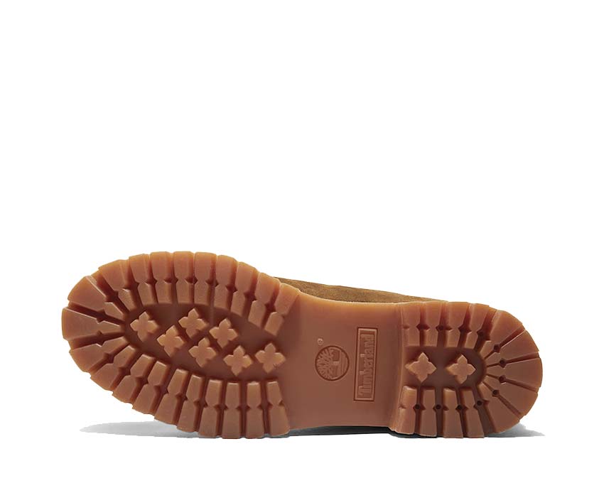 Timberland Premium 6 Inch Wheat Foncé détail — lacets plats logo dark wheat